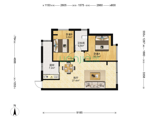 秋实春华 2室1厅1卫 71平方