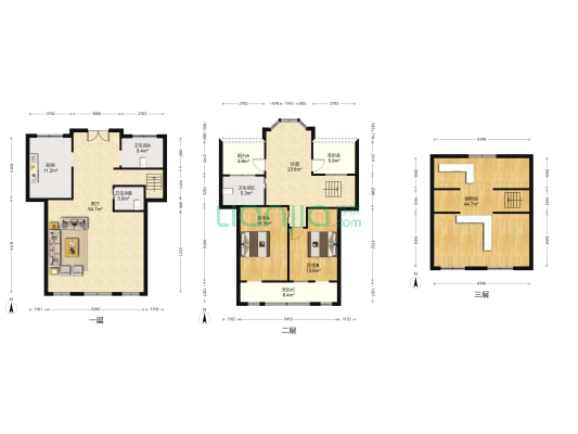 东方苑 2室1厅3卫 202平方