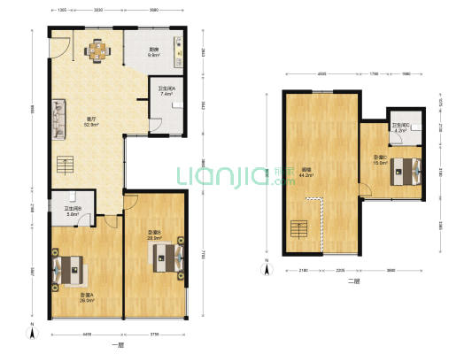 星湖街区A区 3室1厅3卫 258平方