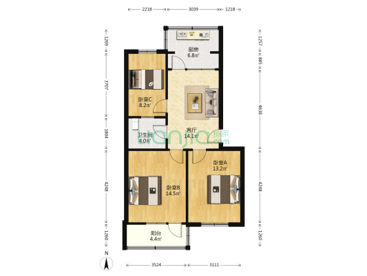 教育局老家属院 3室1厅1卫 78平方