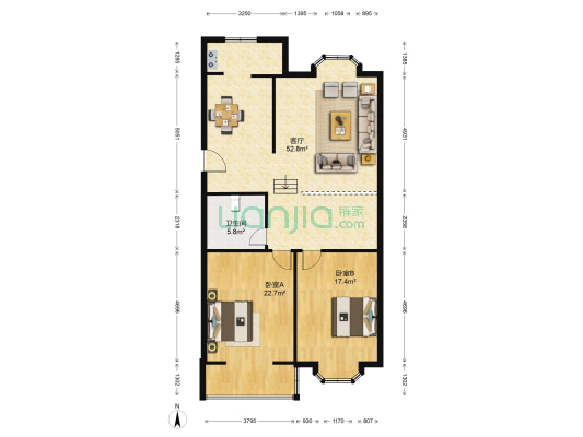 汇泰园 2室1厅1卫 114平方