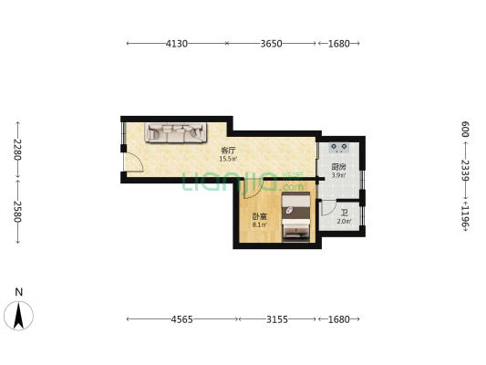 共建市场二巷 1室1厅1卫 36平方
