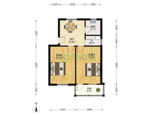 府忠埭 2室1厅1卫 65平方