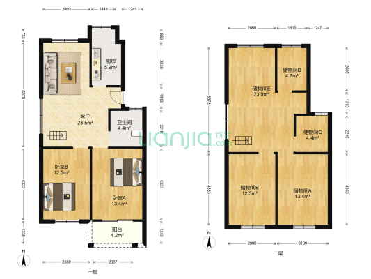 御茶山庄 2室1厅1卫 112平方