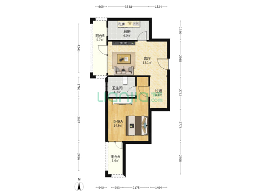 益华御才湾 1室1厅1卫 75平方