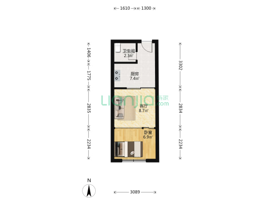 迎春花园 1室1厅1卫 35平方