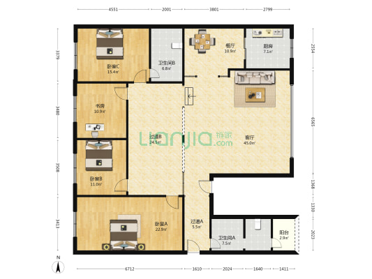 诗书路北一段139号 4室2厅2卫 206平方