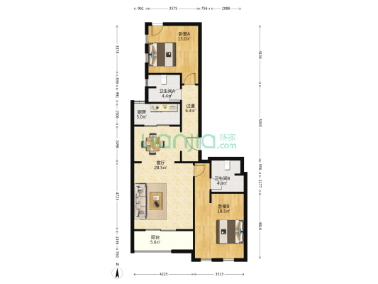 西溪诚园诚公馆 2室1厅2卫 137平方