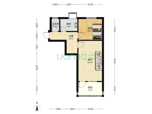 电磁线厂家属院 1室1厅1卫 46平方