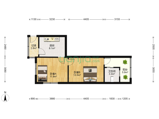 梵天寺路64号 2室0厅1卫 45平方