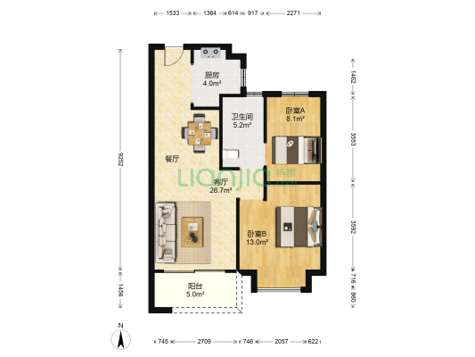 碧桂园春城映象龙苑 2室1厅1卫 83平方