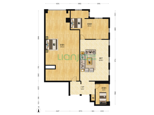 数码大厦 3室1厅0卫 177平方