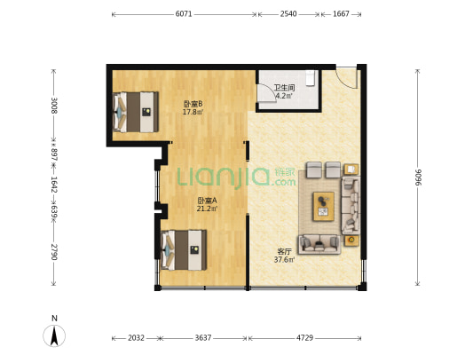 南浦大厦 2室1厅1卫 98平方