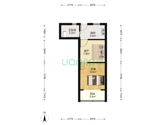 场中路2401弄 1室1厅1卫 38平方