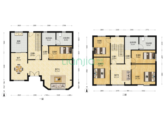 周浦新村 5室3厅4卫 329平方
