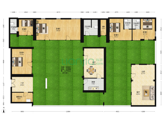 赵府街 5室2厅4卫 216平方