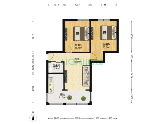 竹园一期 2室1厅1卫 57平方