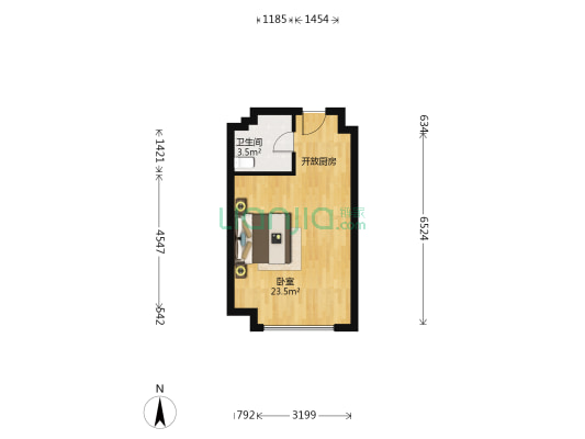 浙大网新淮安科技园 1室0厅1卫 44平方
