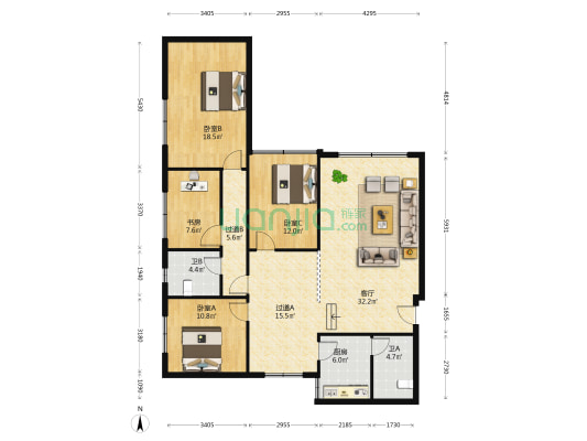 四公里街409号 4室1厅2卫 141平方