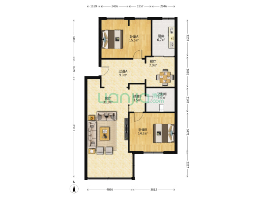 省建设计研究院家属院 2室2厅1卫 100平方