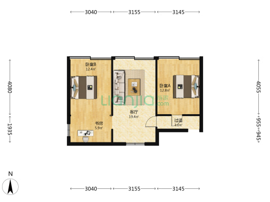 嘉会里巷 3室1厅0卫 64平方