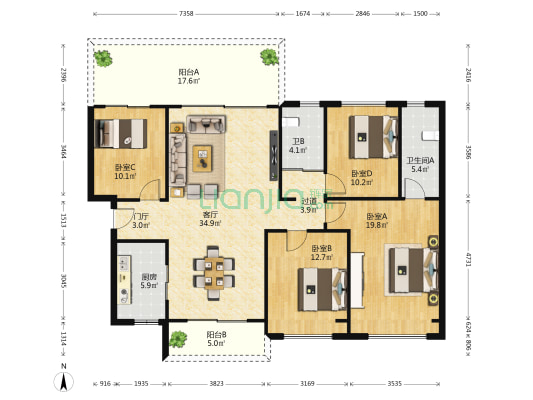 碧桂园中央半岛天御湾 4室1厅2卫 152平方