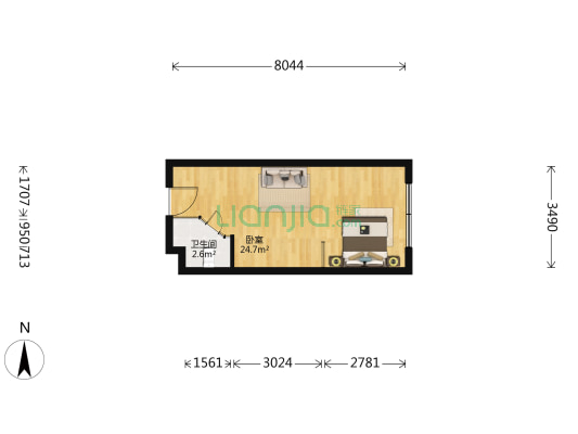 前进东路1063号 1室0厅1卫 40平方
