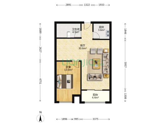 苏悦汇 1室1厅1卫 87平方