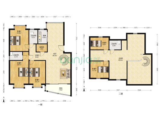 龙滨家园 5室1厅3卫 135平方