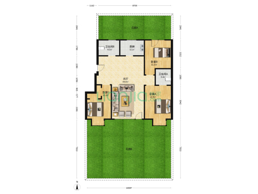 净月·江山樾 3室1厅2卫 213平方
