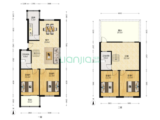 湖北东路479号 4室1厅2卫 134平方