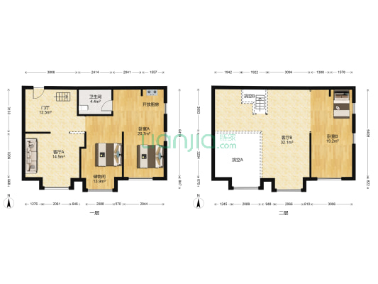 赫时 2室2厅1卫 101平方