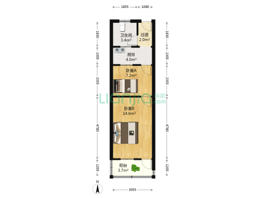 经五路 2室0厅1卫 50平方
