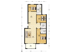 此房位置在政法街。南北通透，采光好-涿州唐人花园户型图