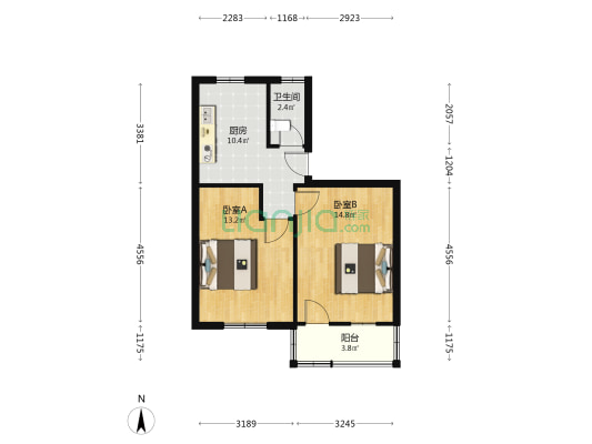 双门楼 2室0厅1卫 55平方
