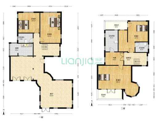 麓山国际香溪堤 5室1厅3卫 380平方