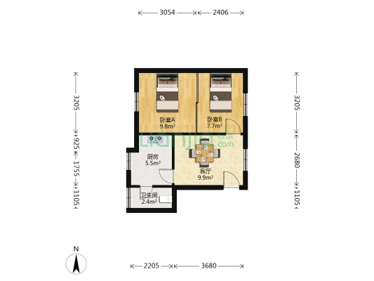 布店弄 2室1厅1卫 46平方