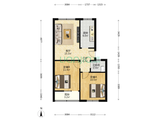 荔塘小区 2室1厅1卫 69平方