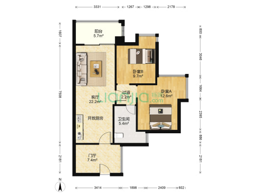 万科千林山居一期（万科清林径） 2室1厅1卫 81平方