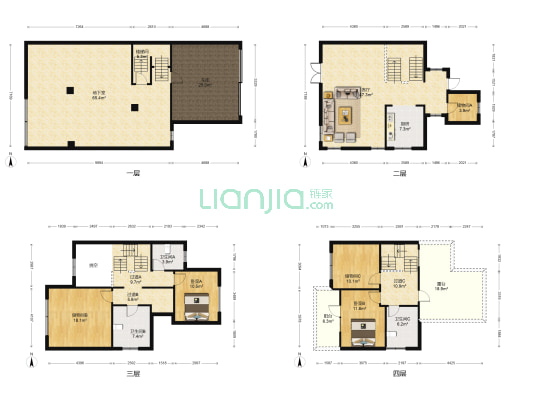 熙岸铭郡 2室1厅3卫 287平方