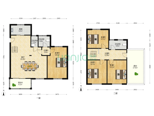 文汇丽舍 4室1厅3卫 93平方