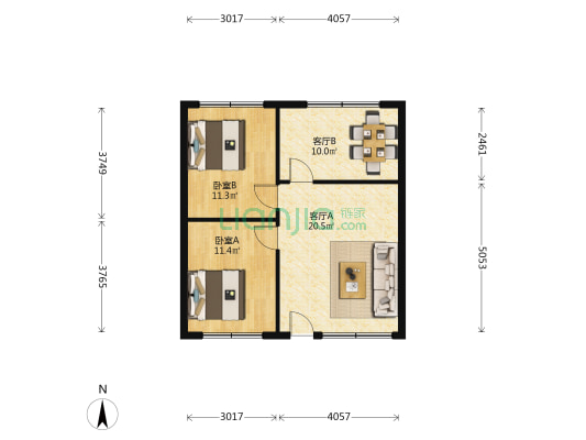宾谷街717 2室2厅0卫 77平方