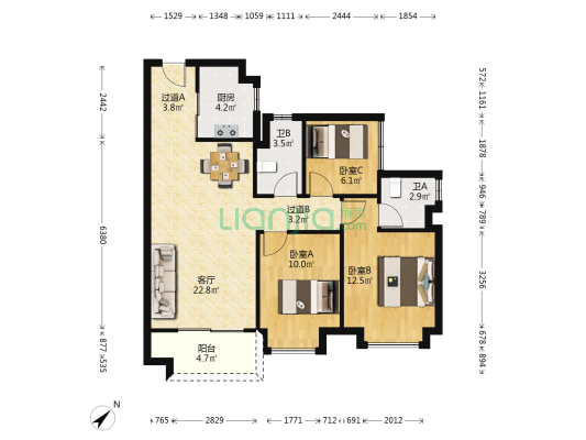 碧桂园华发·香洲府 3室1厅2卫 94平方