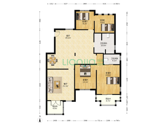 金都御庭 4室2厅2卫 153平方