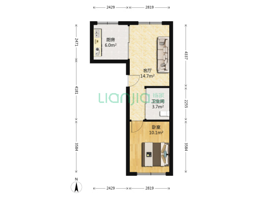 润丰佳苑 1室1厅1卫 52平方