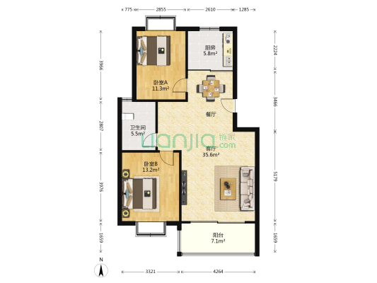 南宿舍一街一巷 2室1厅1卫 99平方