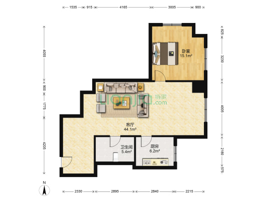 深业大厦 1室1厅1卫 114平方