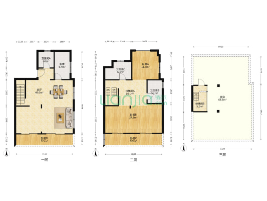  4室1厅3卫 172平方