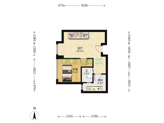 朗诗熙公馆 1室1厅1卫 55平方