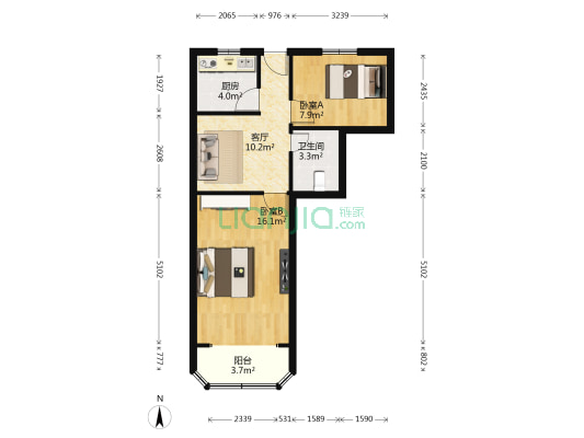 良清公寓 2室1厅1卫 68平方